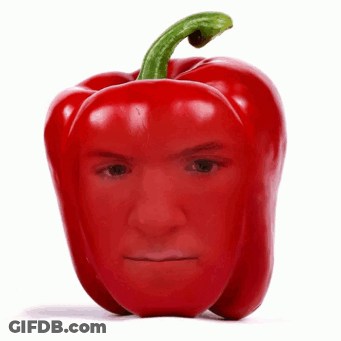 Angry Red Pepper With Teeth GIF