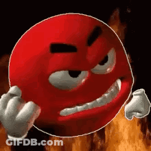 Angry Red Smiley Fire GIF