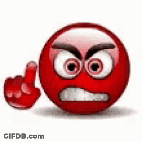 Angry Red Smiley Pointing GIF