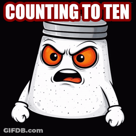 Angry Salt Shaker Counting To Ten GIF