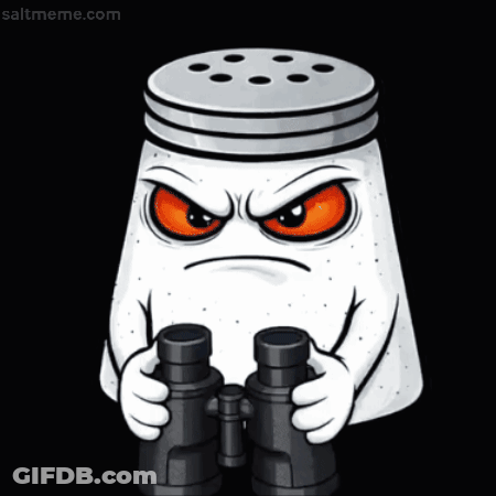 Angry Salt Shaker With Binoculars GIF