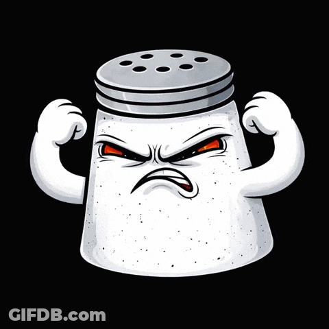 Angry Salt Shaker With Orange Eyes GIF