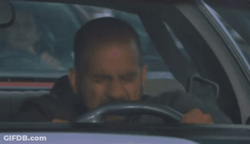 Angry Shaking The Steering Wheel While In Traffic GIF