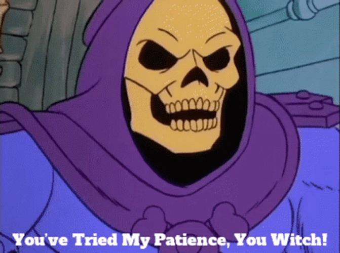 Angry Skeletor You've Tried My Patience Witch GIF