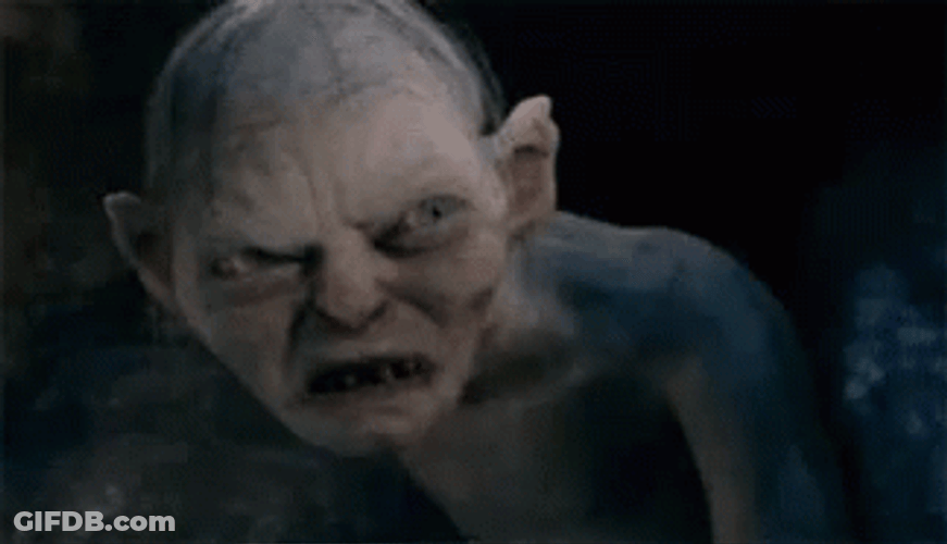 Angry Smeagol Sreams GIF