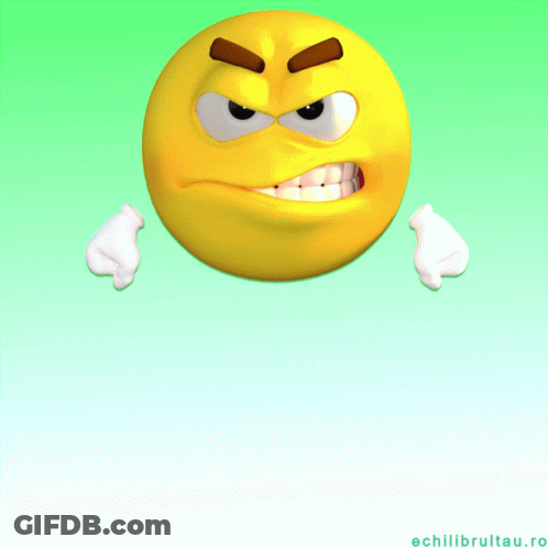 Angry Smiley Face Green Background Echilibreltau.ro GIF