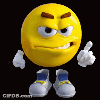 Angry Smiley Face With White Shoes GIF