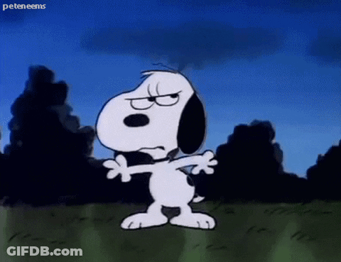 Angry Snoopy Standing In Field GIF