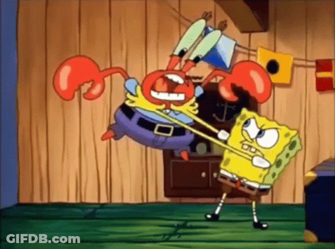 Angry SpongeBob Choke Mr. Crab GIF