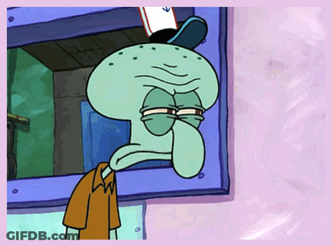 Angry Squidward Suspicious Side Eye GIF