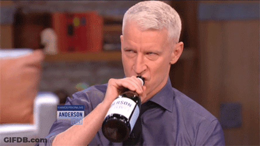 Angry Stress Drinking Anderson Cooper GIF