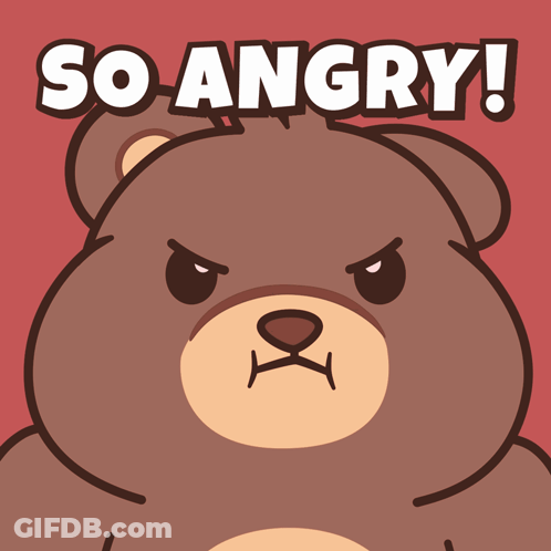 Angry Teddy Bear With Words GIF