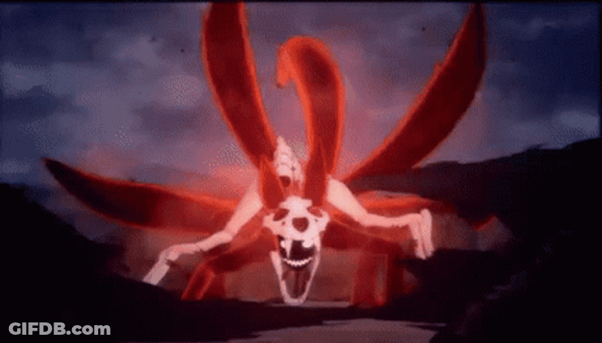Angry Transformation Nine Tails Naruto GIF