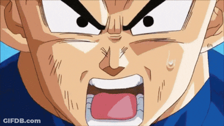 Angry Vegeta Releases Super Power Over 9000 GIF
