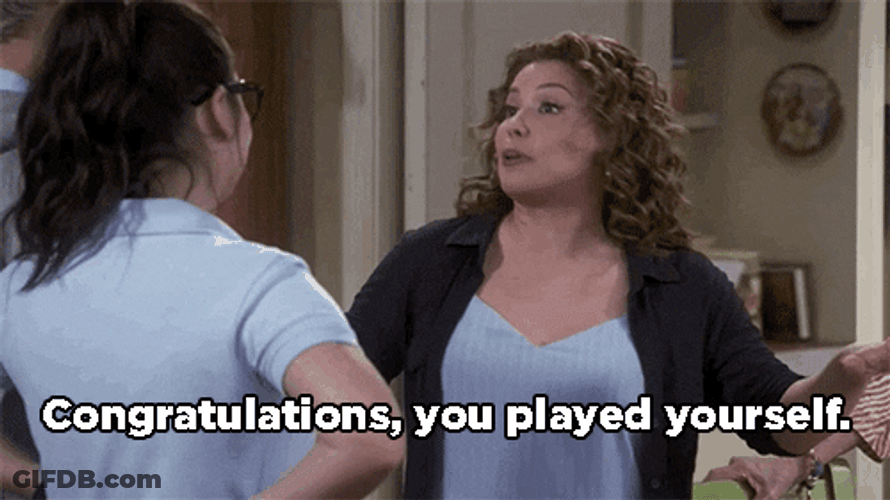 Angry Woman Congratulations You Played Yourself GIF