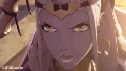 Angry Woman Face In Video Game GIF
