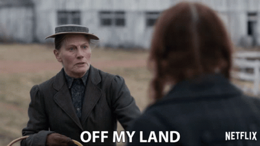 Angry Woman Get Off My Lawn GIF