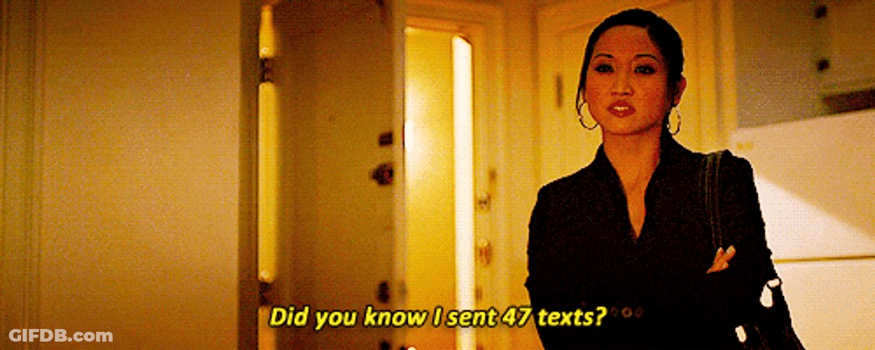 Angry Woman Sending 47 Text Message Without Reply GIF
