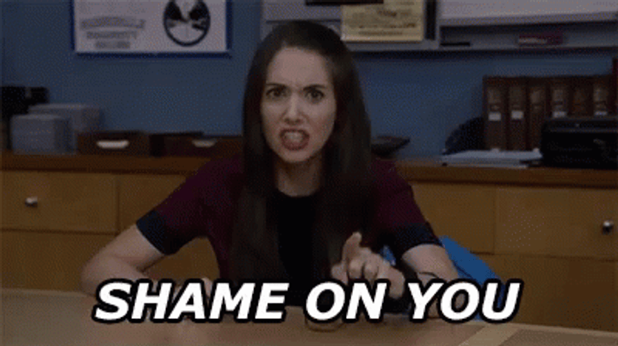 Angry Woman Shame On You GIF