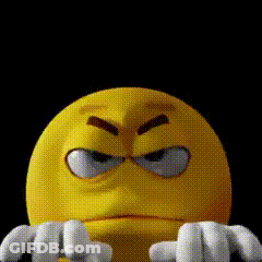 Angry Yellow Smiley With White Gloves GIF