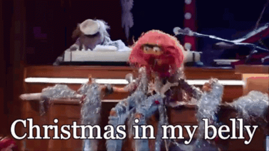 Animal Christmas In My Belly Beaker Muppets GIF