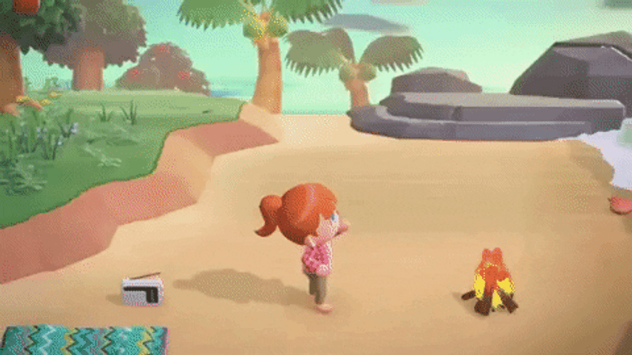 Animal Crossing Beach Gameplay GIF