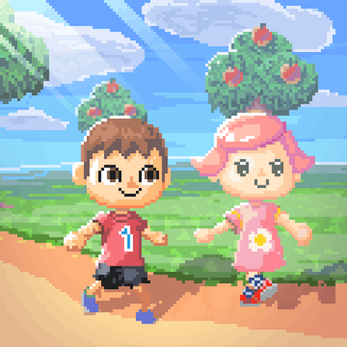 Animal Crossing Love Pixel Art GIF