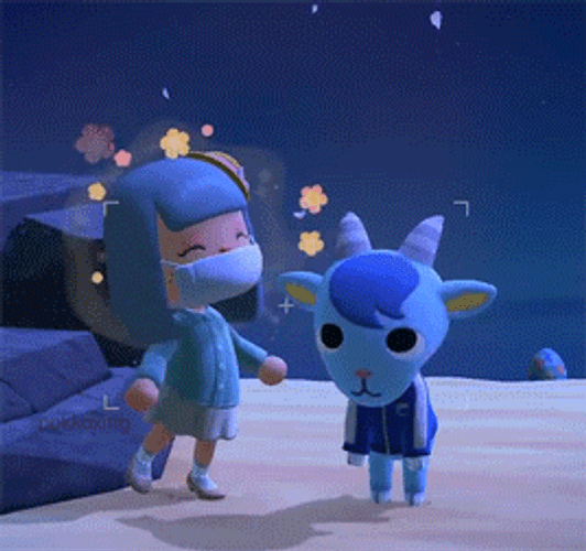 Animal Crossing Sherb With Resident GIF