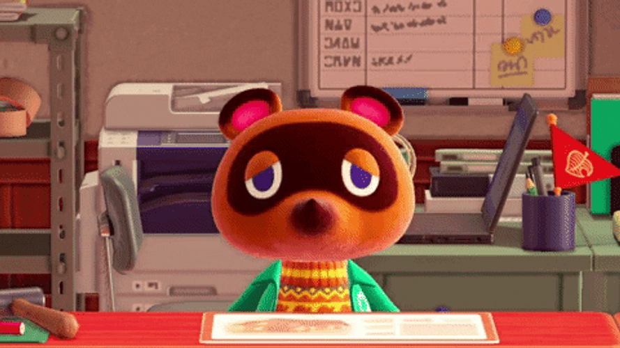 Animal Crossing Tom Nook Shocked GIF