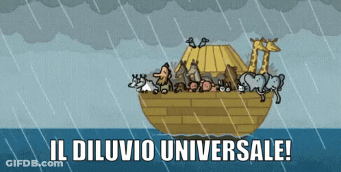 Animals In A Boat Il Diluvio Universale GIF