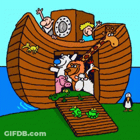 Animals In Ark With Letter R GIF