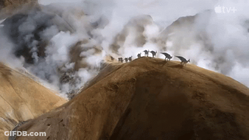 Animals On Mountain With Apple TV+ Logo GIF