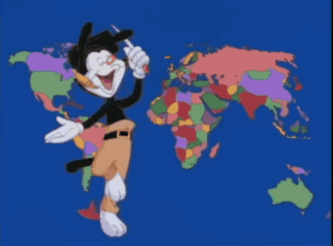 Animaniacs Yakko Pointing Map GIF