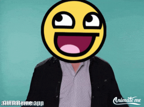 Animate Me App Shows A Man With A Smiley Face In Front Of His Face GIF