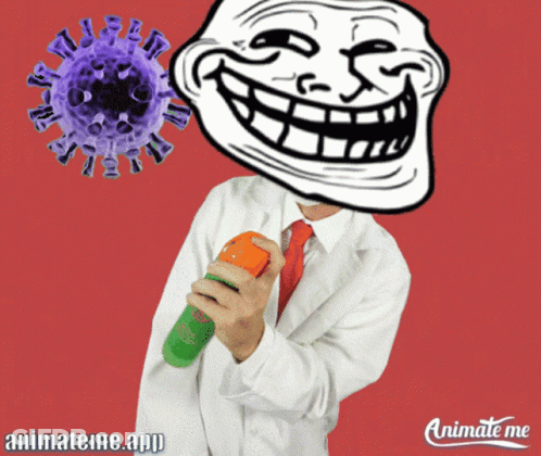 Animate Me App Shows A Troll With A Spray Bottle In His Hand GIF