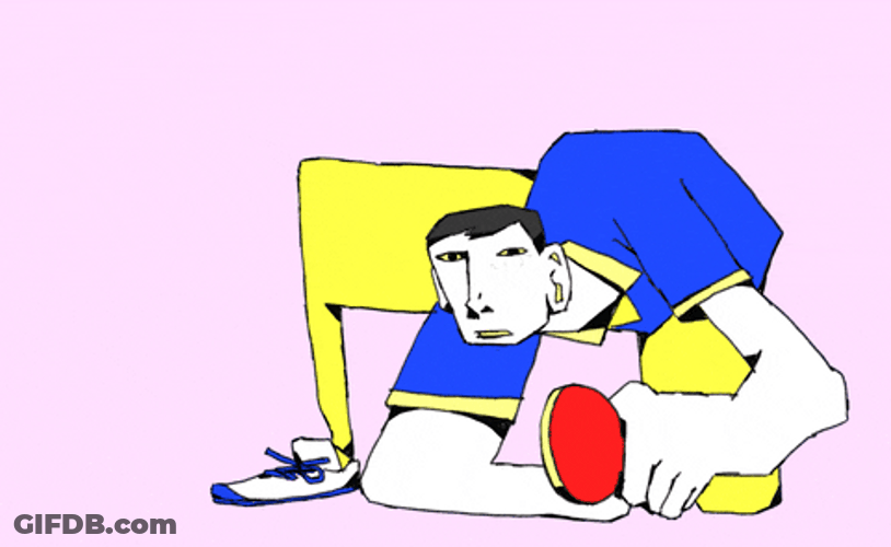 Animated Abstract Man Fast Reflexes Table Tennis GIF