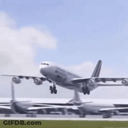 Animated Airplane Flapping Wings GIF