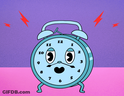 Animated Alarm Clock With Face Jumping GIF