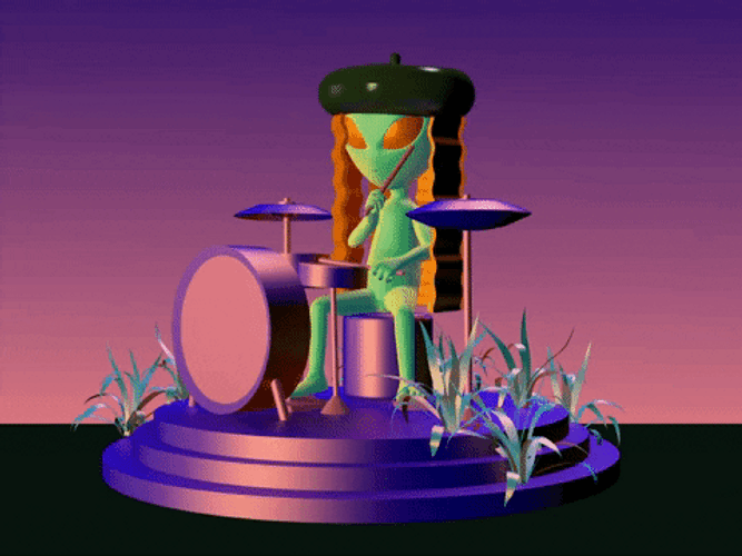 Animated Alien Rimshot GIF