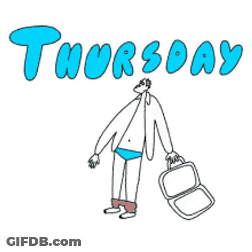 Animated Almost Naked Man Funny Thursday Sticker GIF