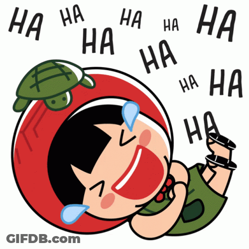 Animated Ang Kueh Laughing On Floor GIF