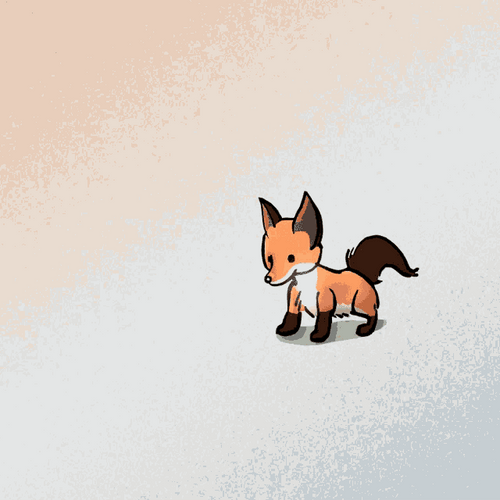 Animated Arctic Fox Jumping GIF