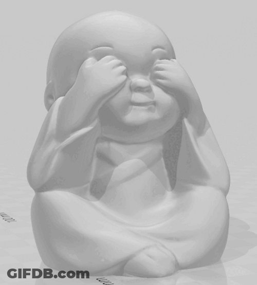 Animated Baby Buddha Peekaboo GIF