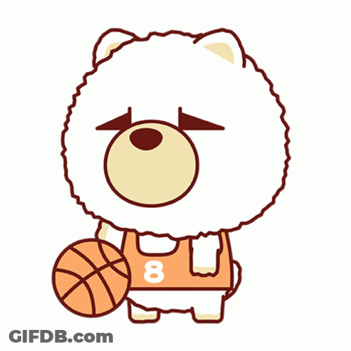 Animated Basketball Bear Dribbling GIF