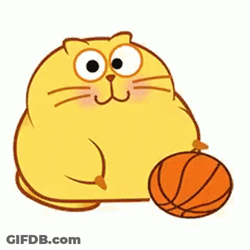 Animated Basketball Dribbling Cat GIF