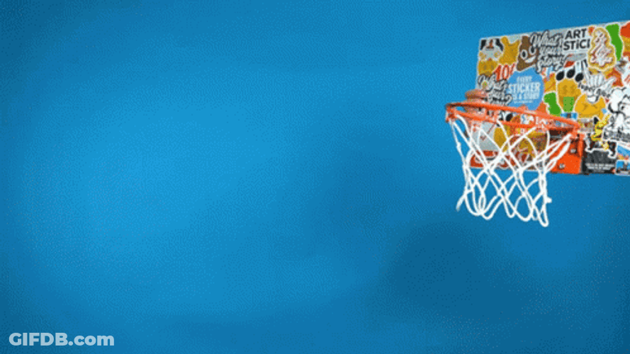 Animated Basketball Dunk Boom GIF
