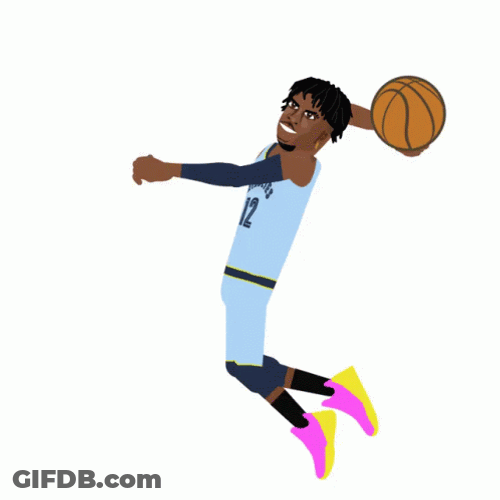 Animated Basketball Ja Morant Card Dunk GIF