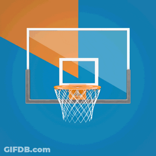 Animated Basketball Through The Hoop GIF