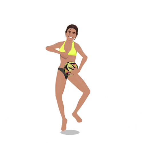Animated Beach Volleyball Player Dancing Stir The Pot GIF