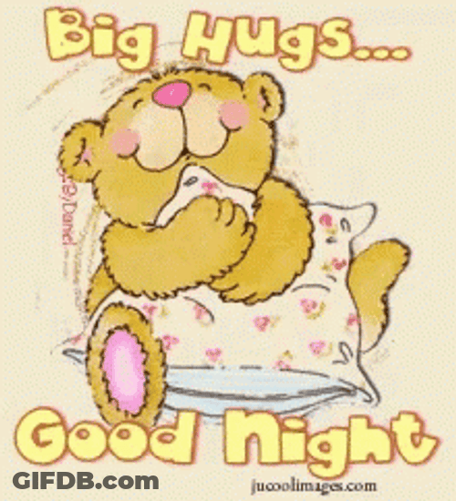 Animated Bear Big Good Night Hugs GIF